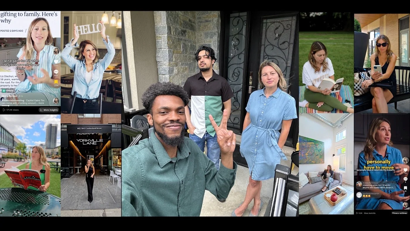 Diana with the DK Visualsx crew and examples of the videos they created together
